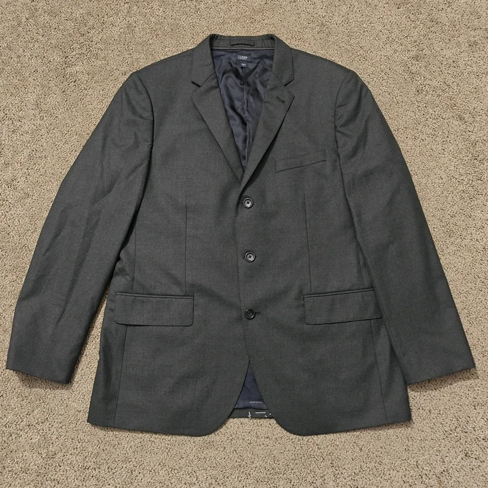 J.Crew‎ Aldridge Jacket 44R Loro Piana Italian Wool Blazer Charcoal Gray 16565